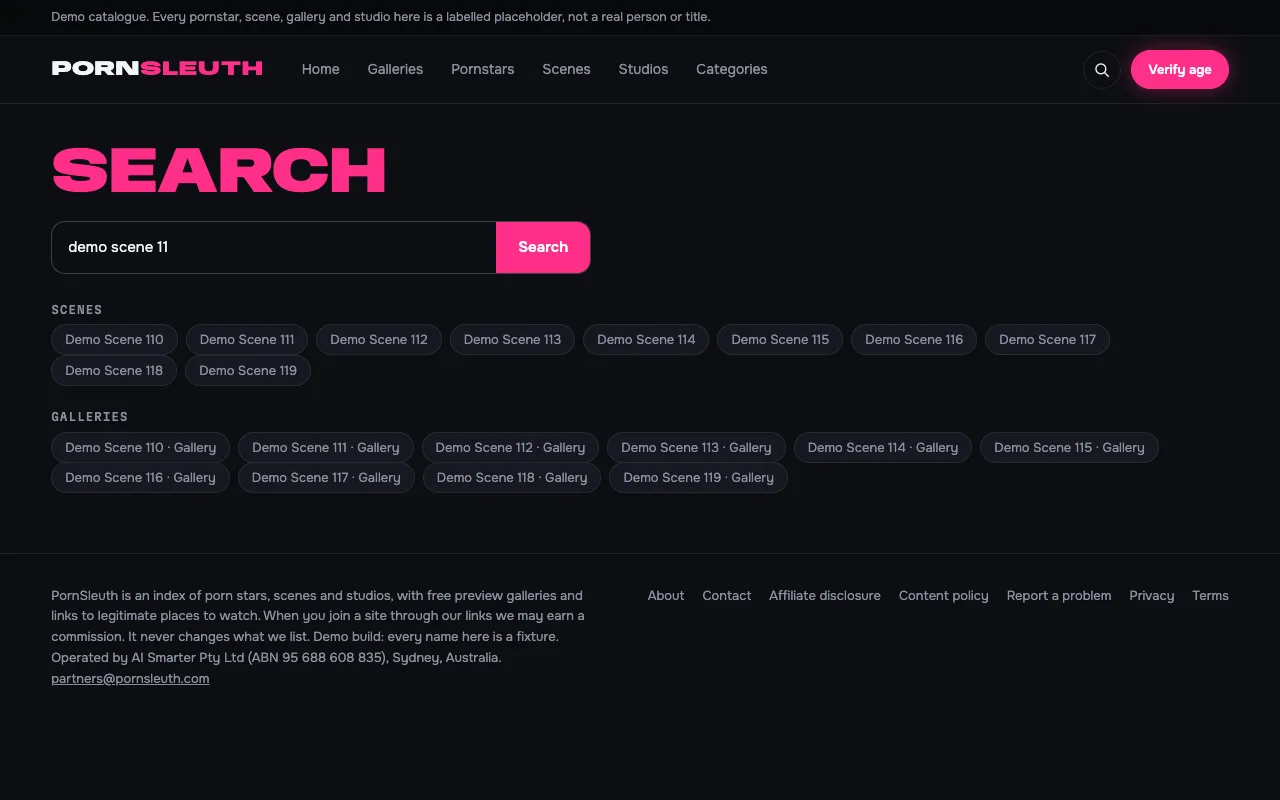Search results for a scene query